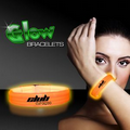 9" Deluxe Single Color Triple Wide Orange Glow Bracelet